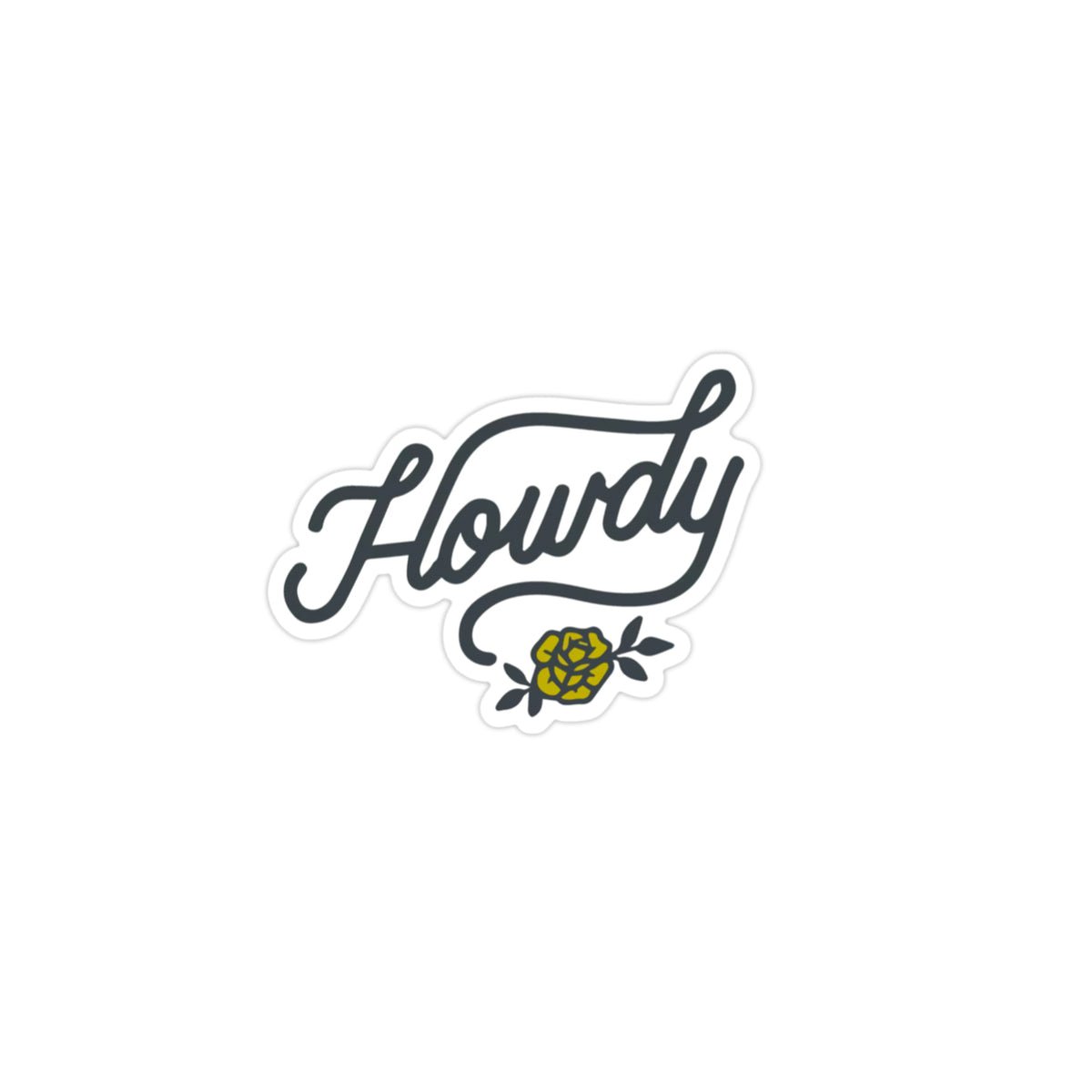 Yellow Rose Howdy Vinyl Sticker - bubblegum market