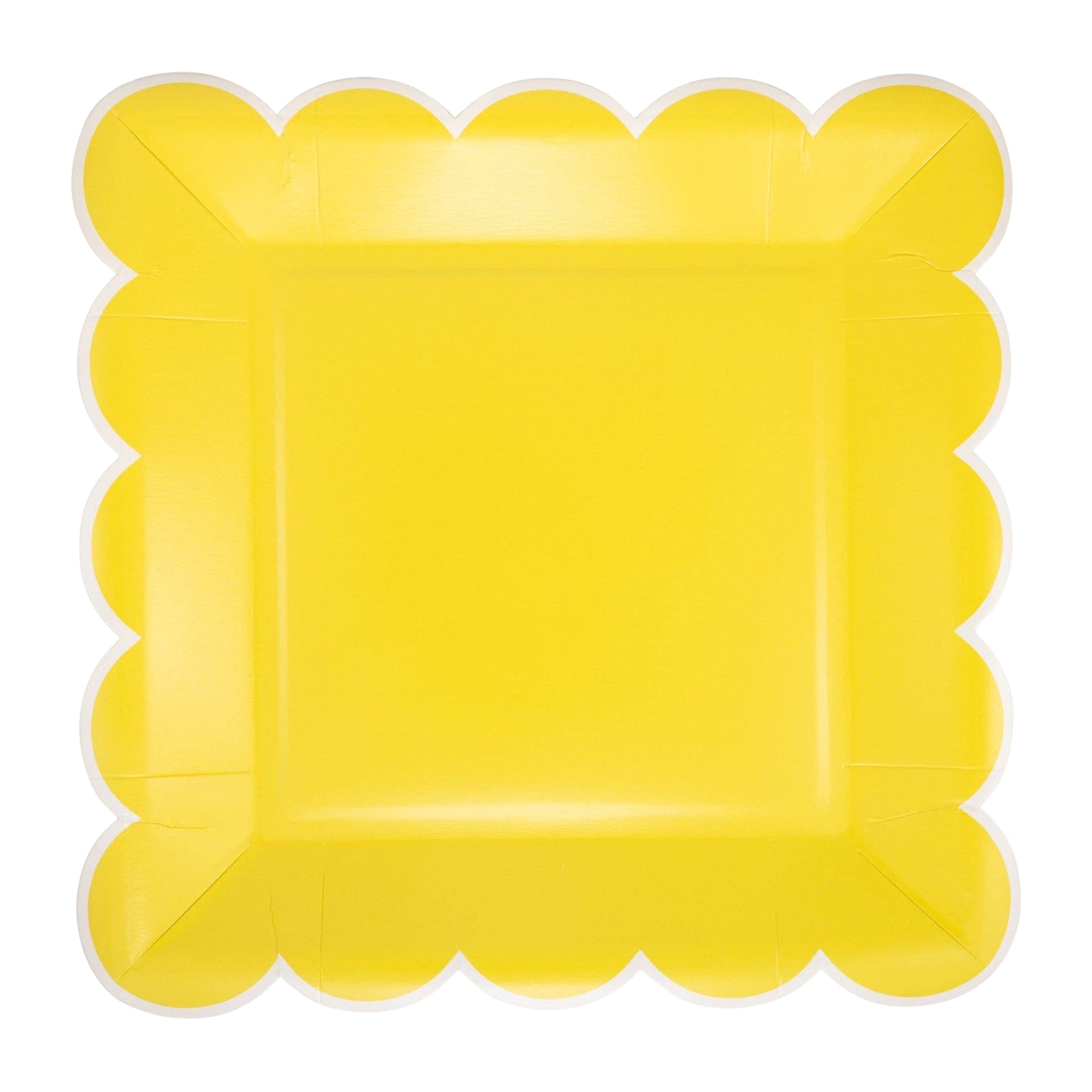 Yellow Scalloped Square Plates 9" - bubblegum market