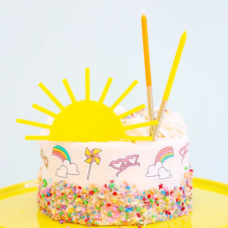 Yellow Sun Acrylic Cake Topper - bubblegum market