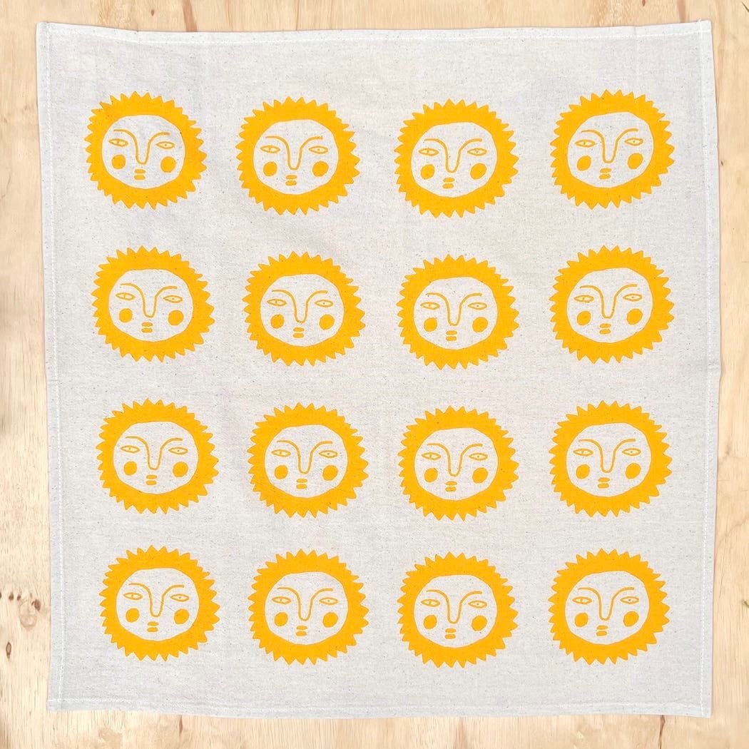 Yellow Sun Screen - Printed Tea Towel - bubblegum market