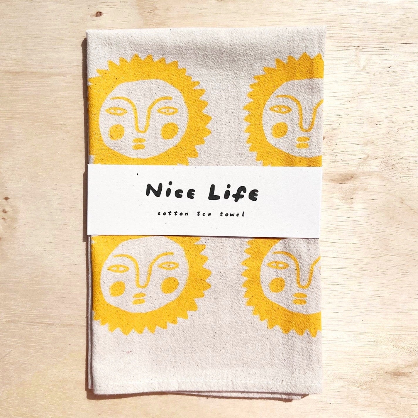 Yellow Sun Screen - Printed Tea Towel - bubblegum market