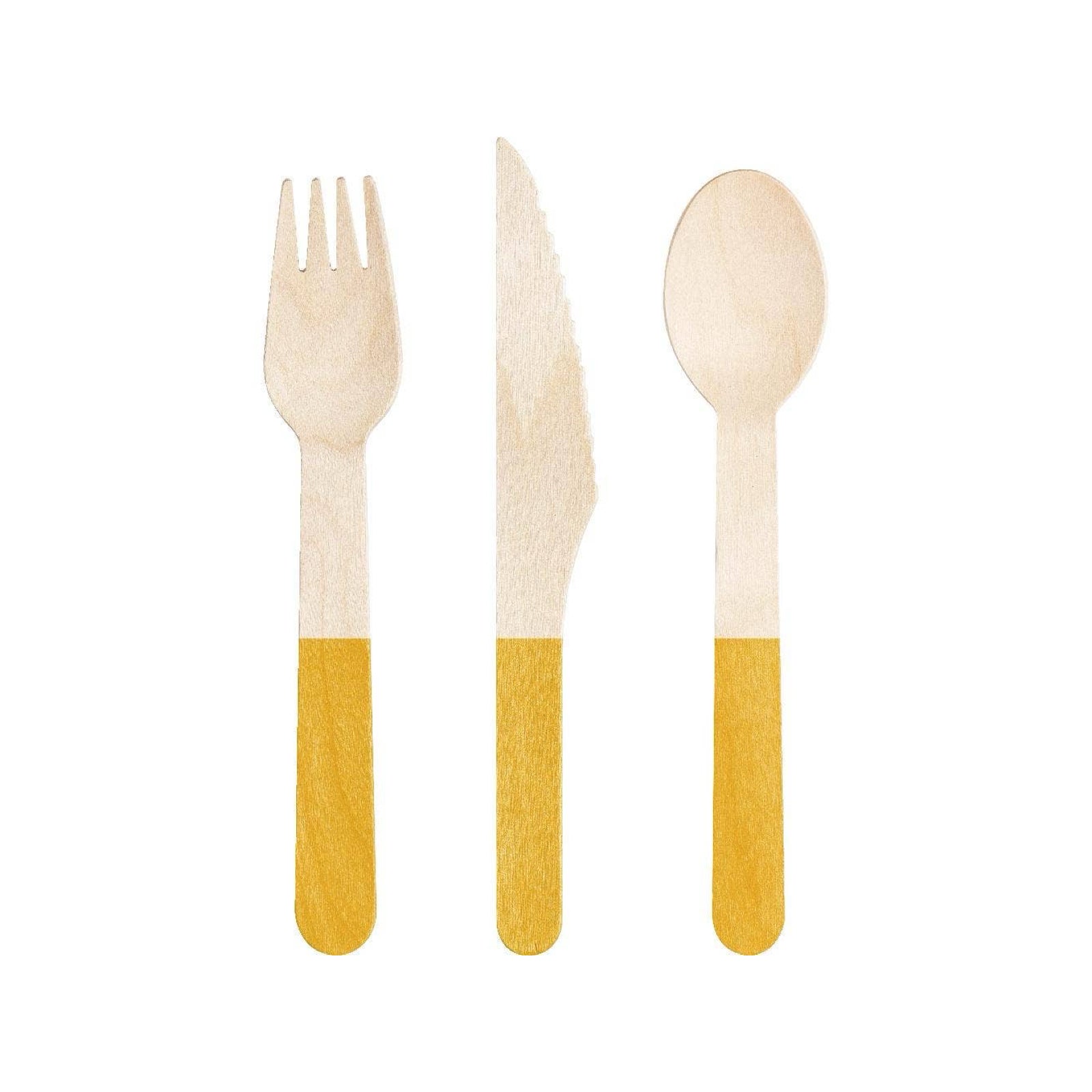 Yellow Wooden Cutlery - bubblegum market