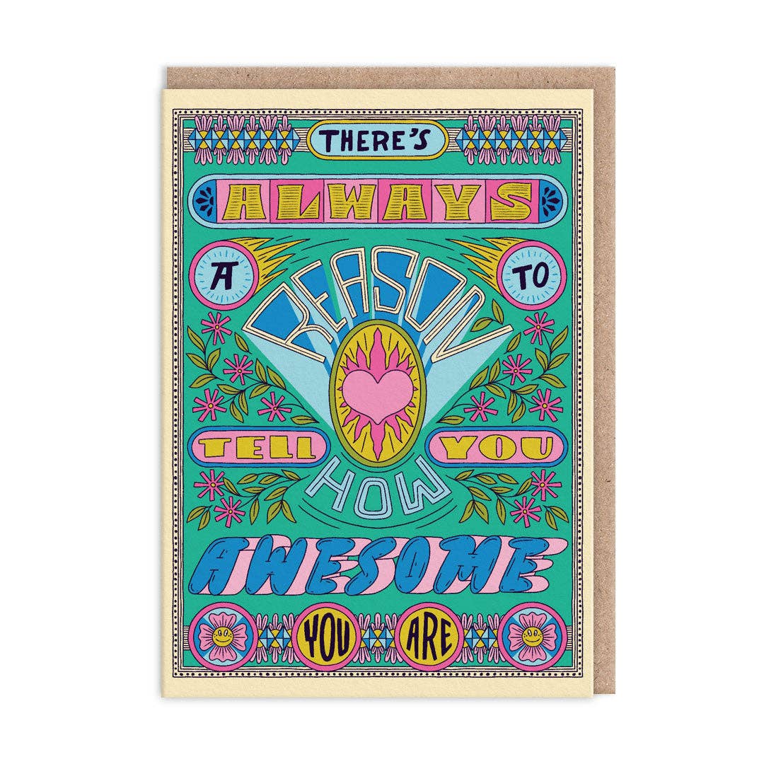 You Are Awesome Greeting Card - bubblegum market