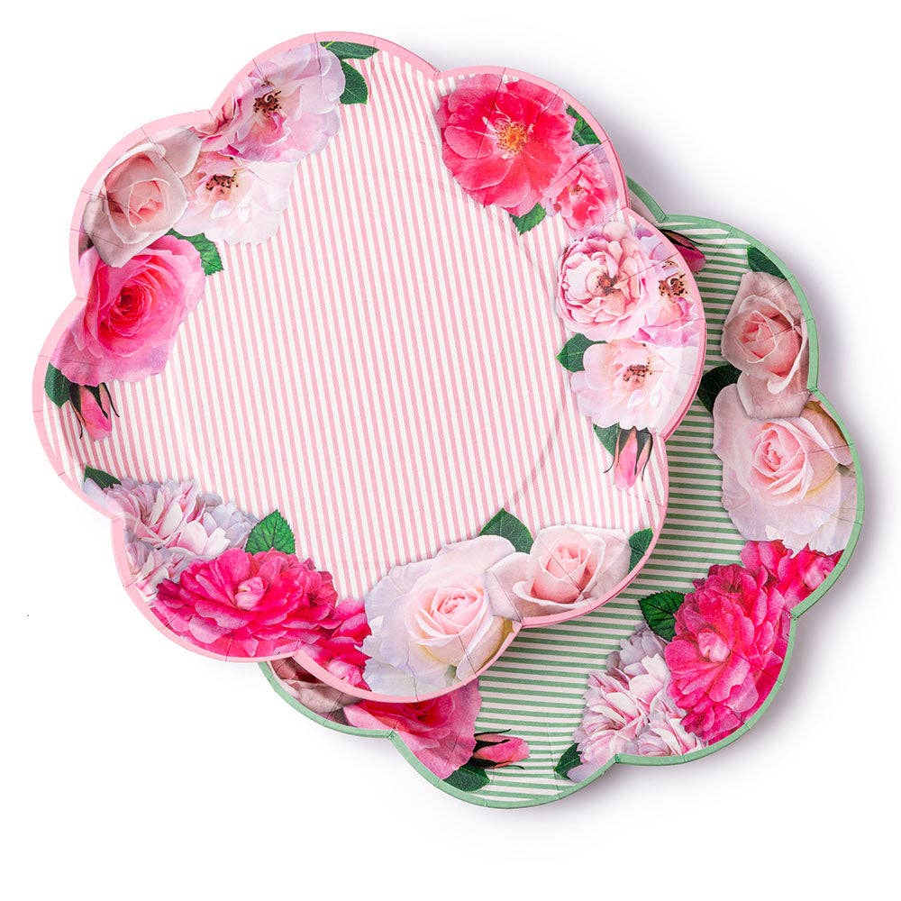 A Very English Rose Paper Party Plates 10" - bubblegum market