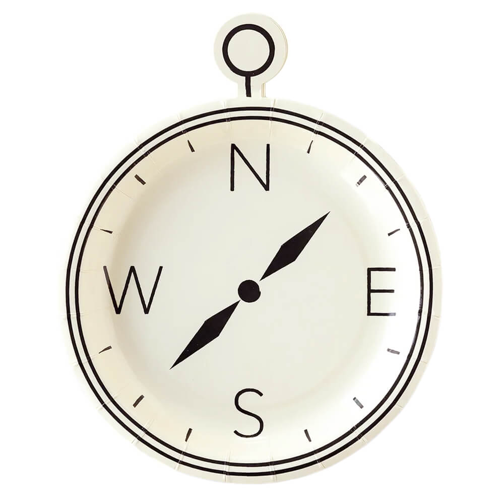 Adventure Party Compass Shaped Plates 8" - bubblegum market