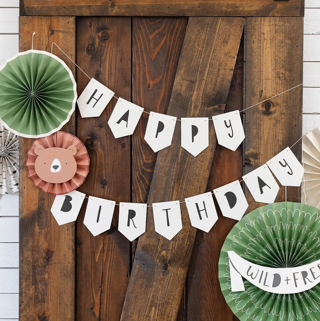 Adventure Party Happy Birthday Banner - bubblegum market