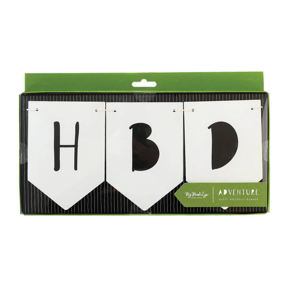 Adventure Party Happy Birthday Banner - bubblegum market