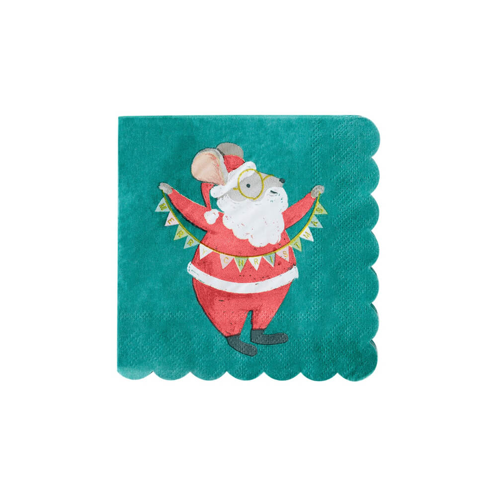 All Through The House Mouse Scalloped Cocktail Napkins - bubblegum market