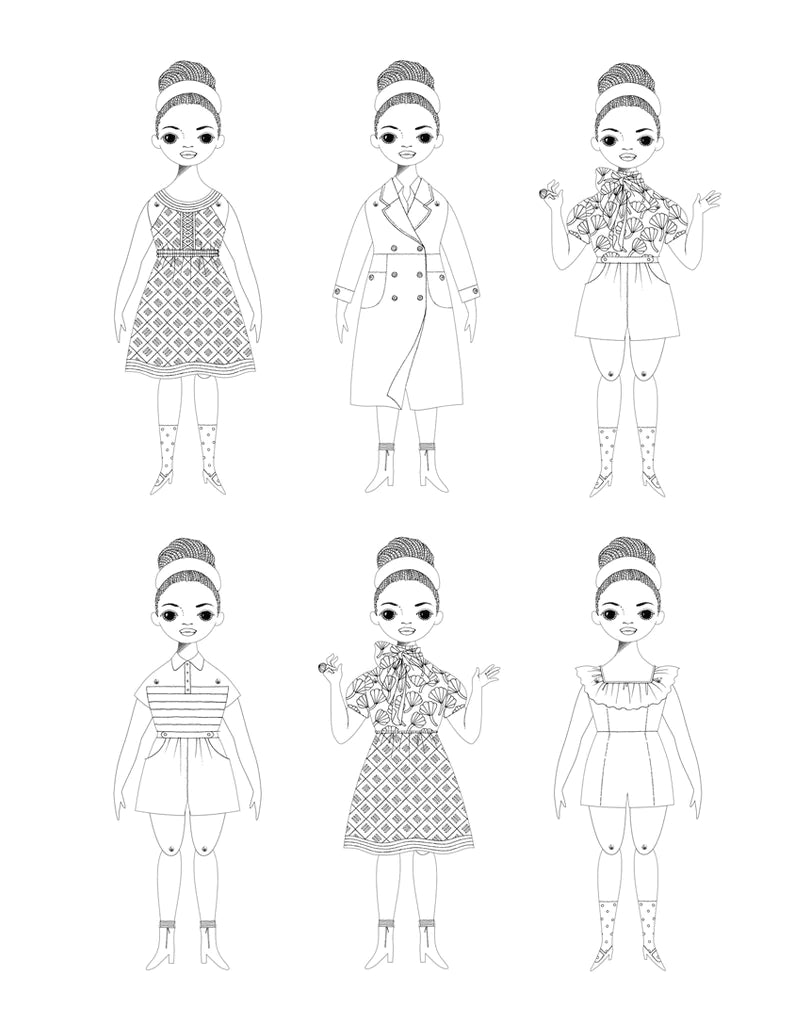 Amanda Paper Doll Coloring Kit - bubblegum market