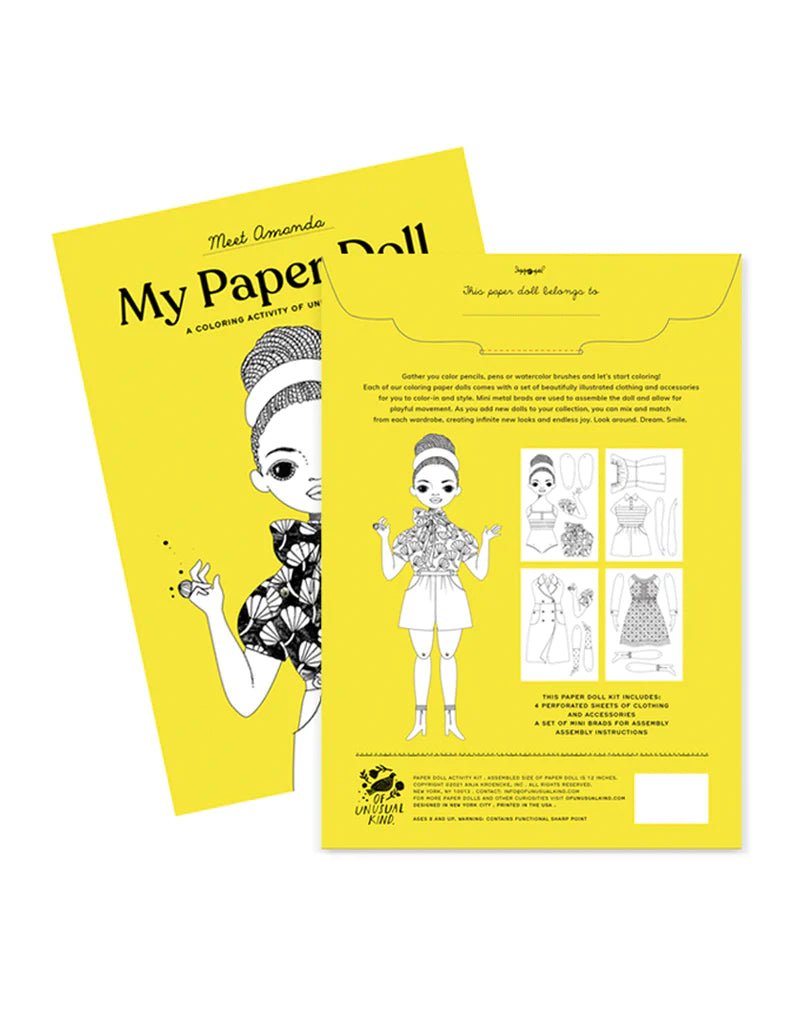 Amanda Paper Doll Coloring Kit - bubblegum market