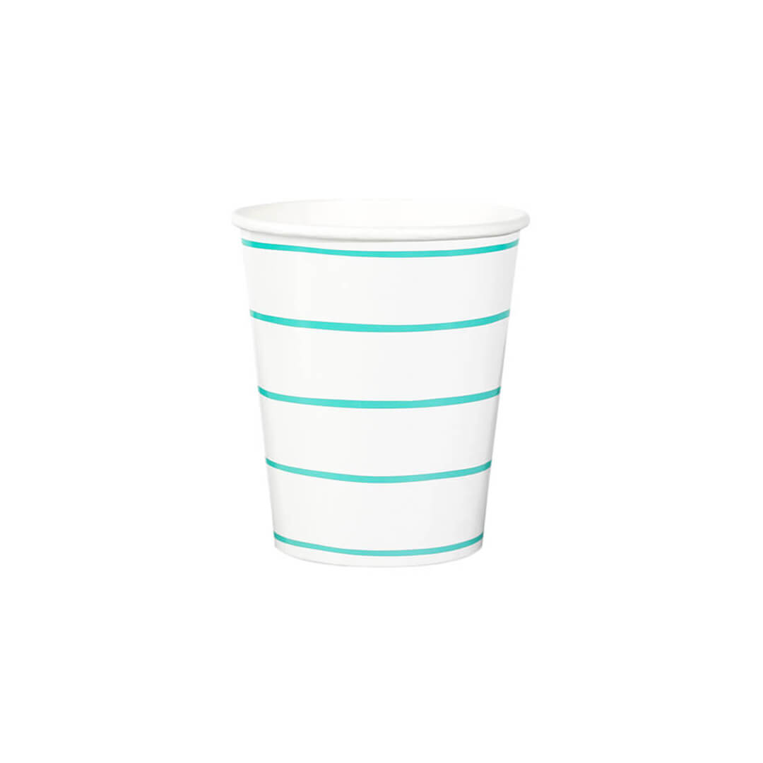 Aqua Frenchie Striped Cups - bubblegum market