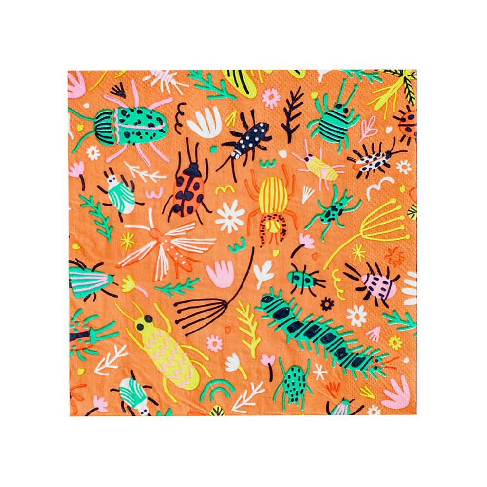 Backyard Bugs Large Napkins - bubblegum market