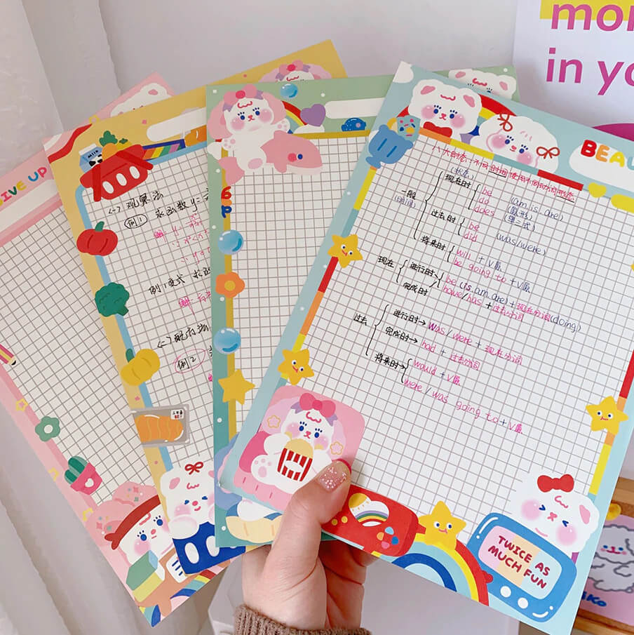Bear & Bunny Large Kawaii Note Pad - bubblegum market
