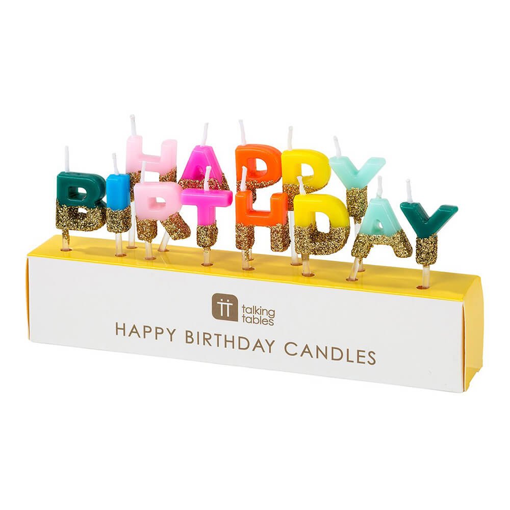 Birthday Brights Rainbow "Happy Birthday" Candles - bubblegum market