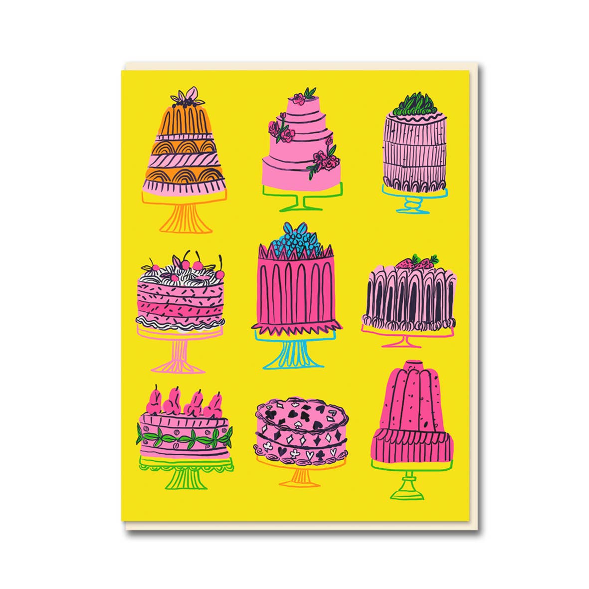 Birthday Cake Blank Greeting Card - bubblegum market