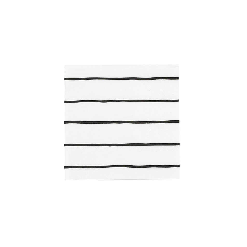 Black Ink Frenchie Stripe Small Napkins - bubblegum market