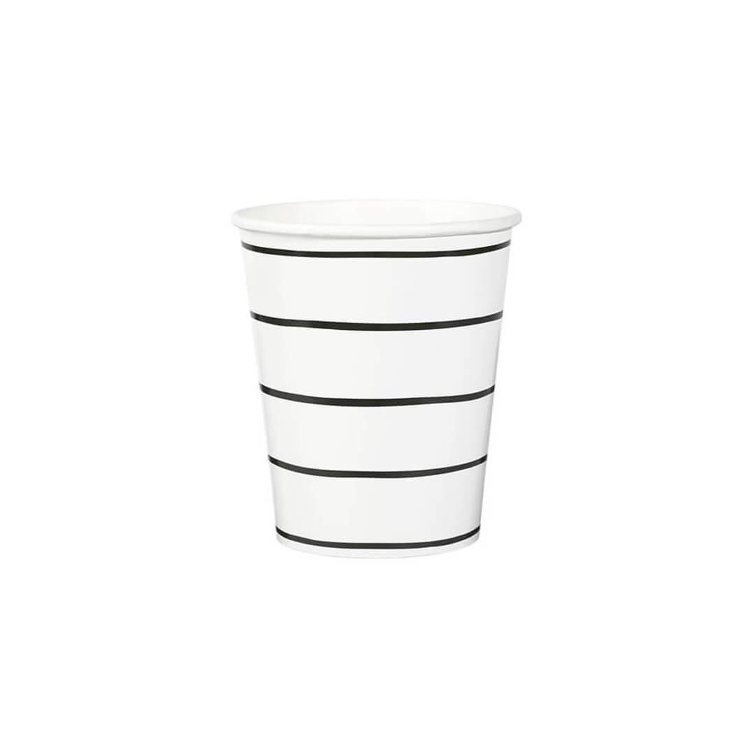 Black Ink Frenchie Striped Cups - bubblegum market