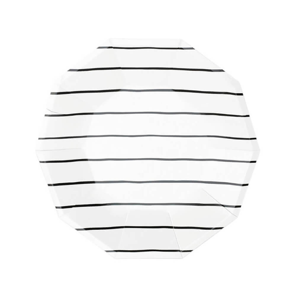 Black Ink Frenchie Striped Petite Plates 7.5" - bubblegum market