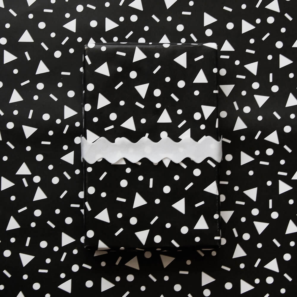 Black & White Confetti Gift Wrap Sheets (Roll of 3) - bubblegum market