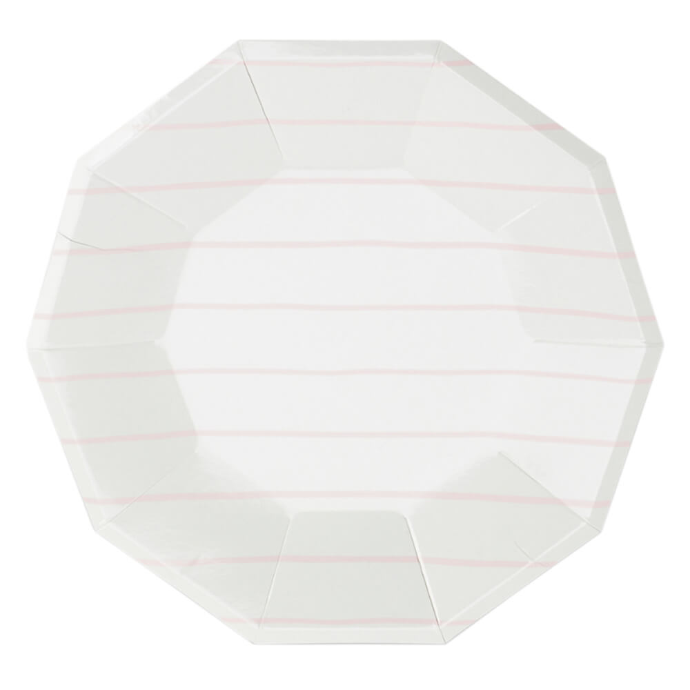 Blush Frenchie Striped Large Plates 9.5" - bubblegum market
