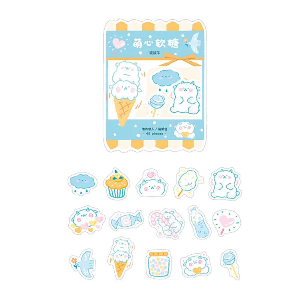 Bobo Sheep Kawaii Candy & Sweets Die Cut Deco Stickers - bubblegum market
