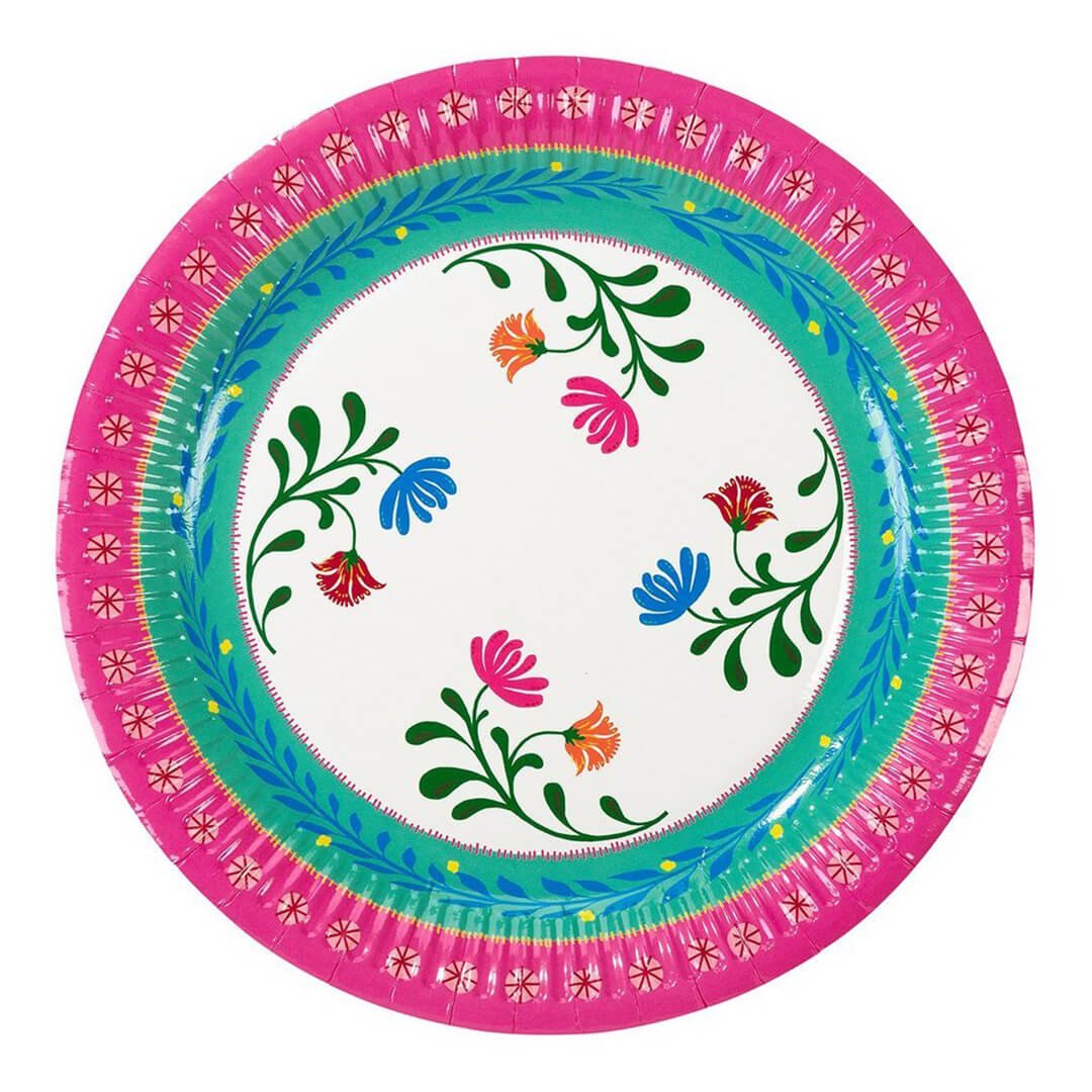 Boho Floral / Fiesta Paper Plates 9in - bubblegum market