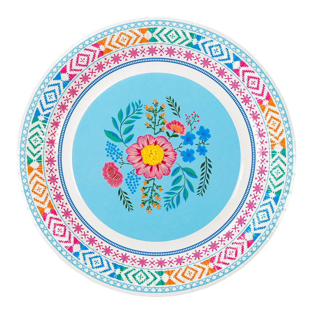 Boho Floral / Fiesta Paper Plates 9in - bubblegum market