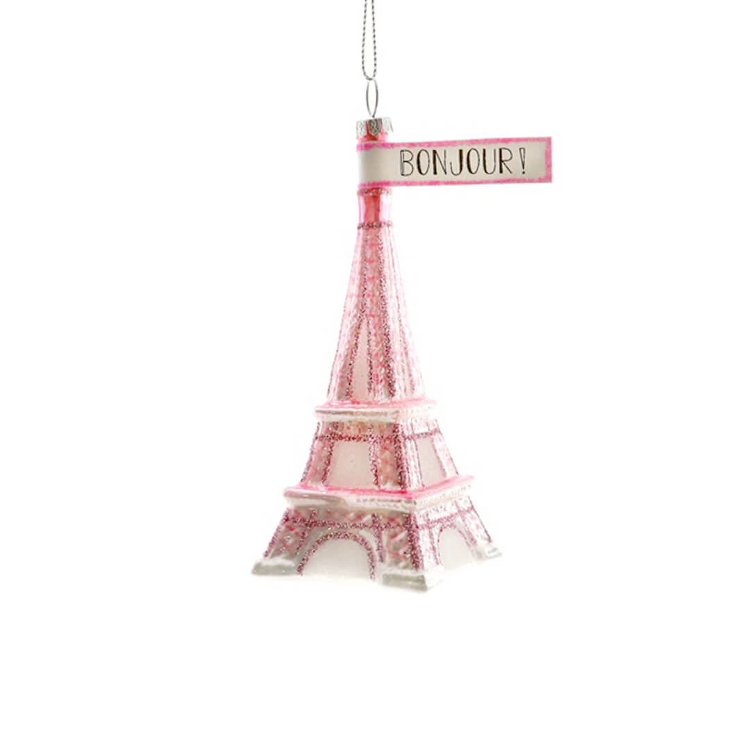 Bonjour! Pink Eiffel Tower Ornament 4.5" - bubblegum market