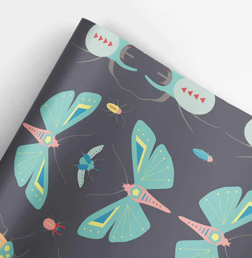 bugs-wrapping-paper-moth-beetle-bug-gift-wrap