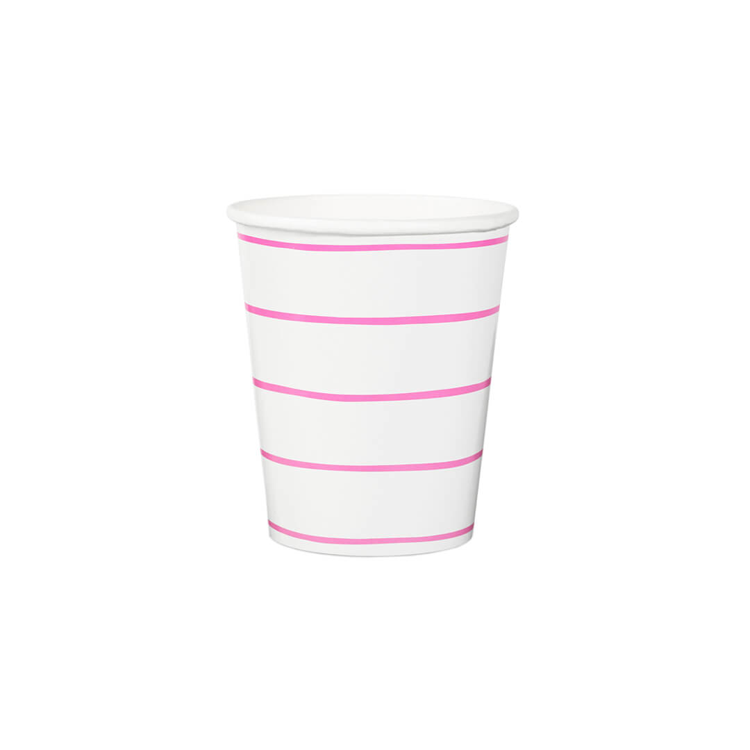 Cerise Frenchie Striped Cups - bubblegum market
