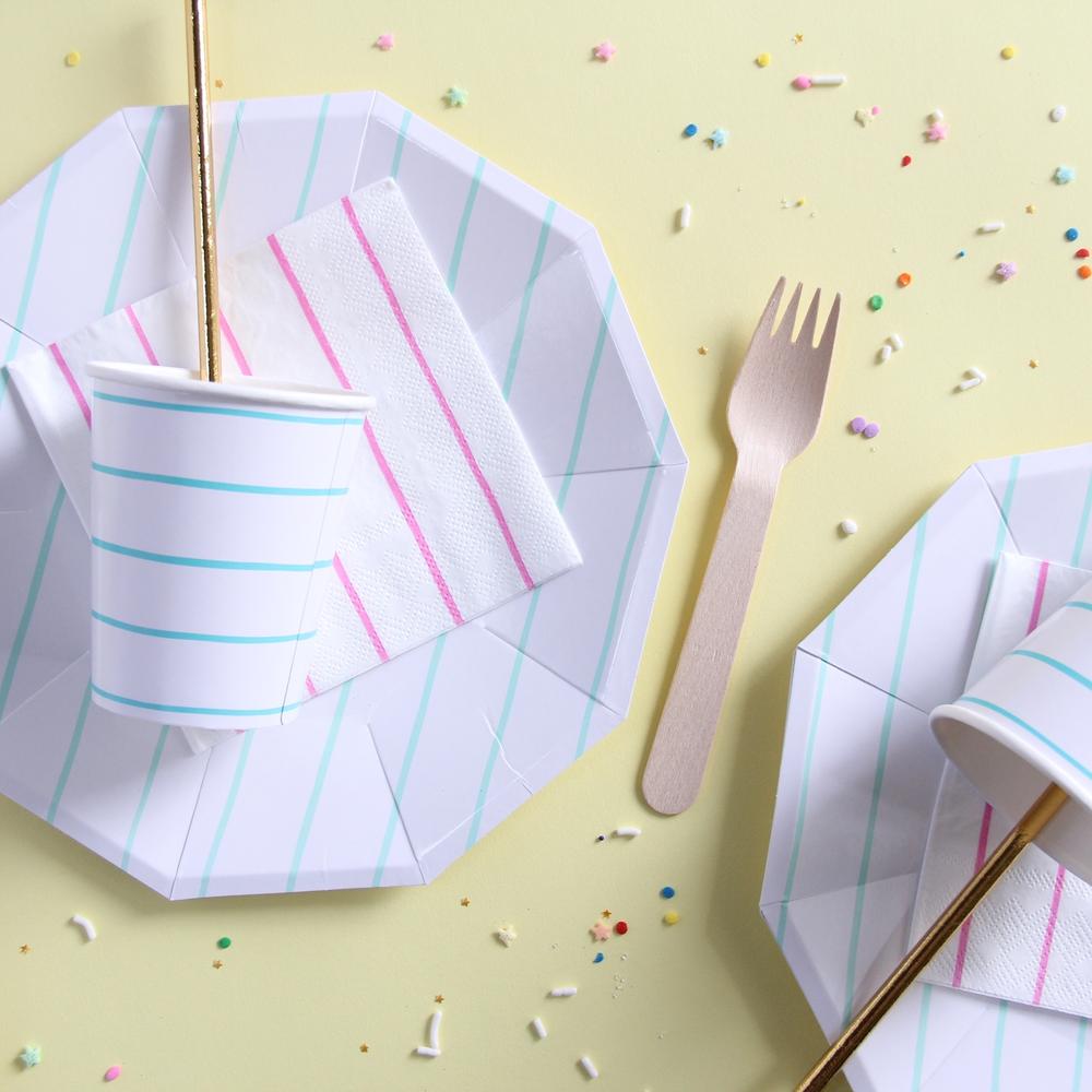 Cerise Frenchie Striped Small Napkins - bubblegum market