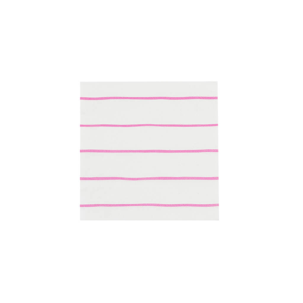 Cerise Frenchie Striped Small Napkins - bubblegum market