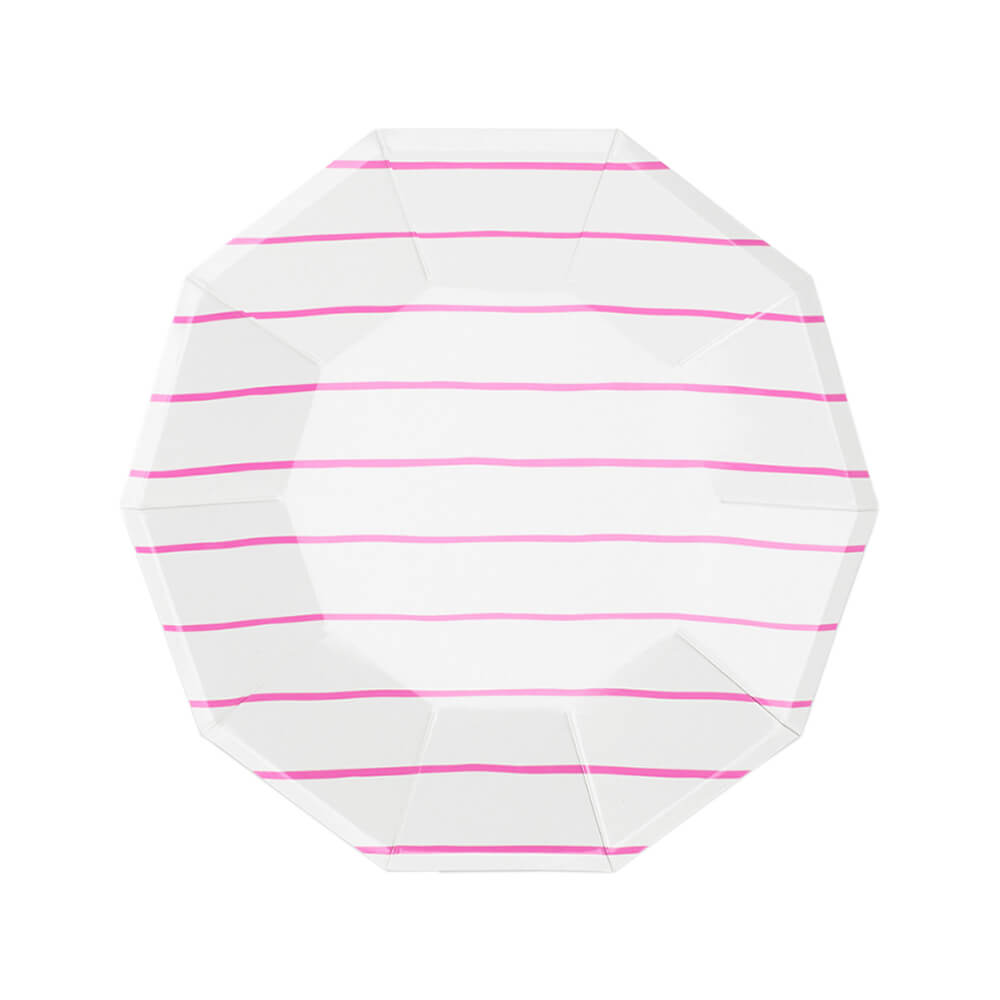Cerise Frenchie Striped Small Plates 7.5" - bubblegum market