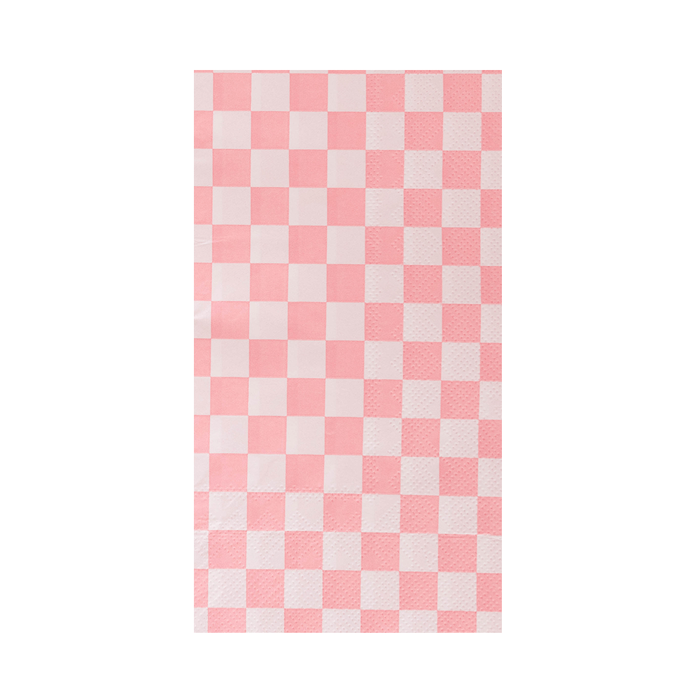 Check It! Tickle Me Pink Check Guest Napkins - bubblegum market