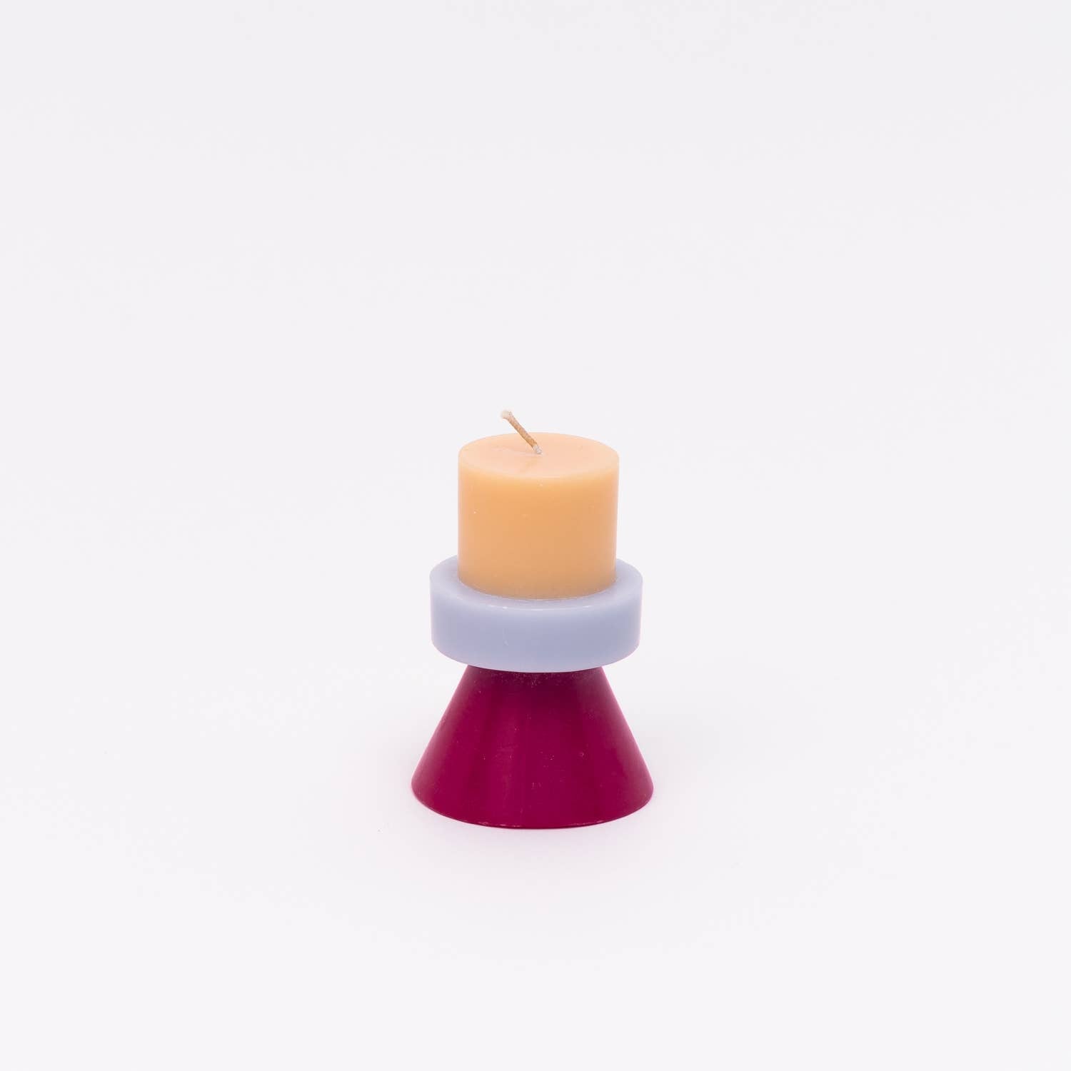 Color - Blocked Mini Stack Candle (Peach, Lilac, Ruby) - bubblegum market