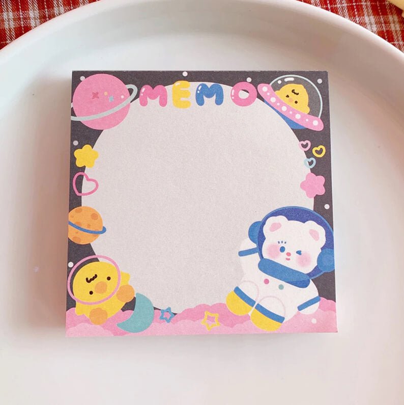 Cute Kawaii Bear & Bunny Memo Pad - bubblegum market