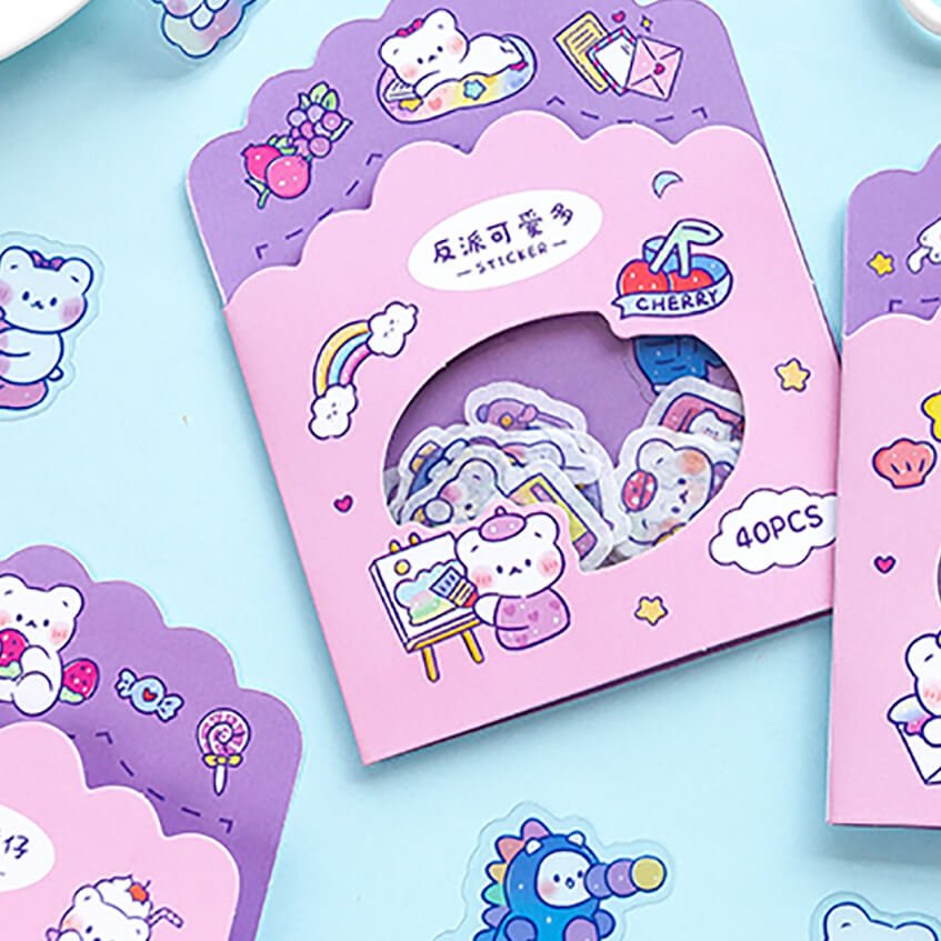 Cute Kawaii Bear Die Cut Deco Stickers - bubblegum market