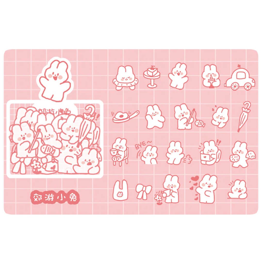 Cute Kawaii Bunny Die Cut Stickers - bubblegum market