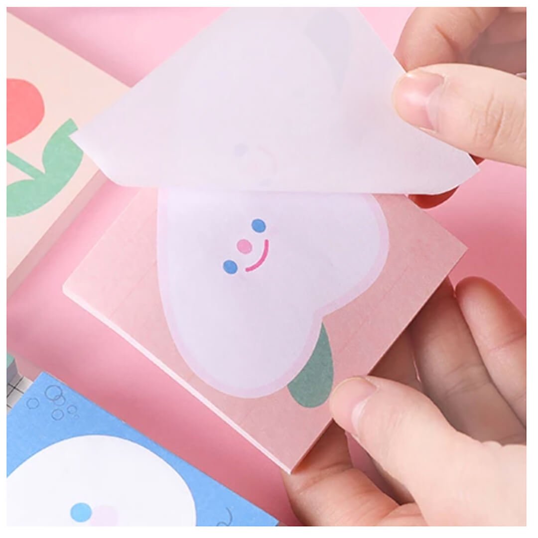Cute Kawaii Smiley Face Peach Memo Pad - bubblegum market