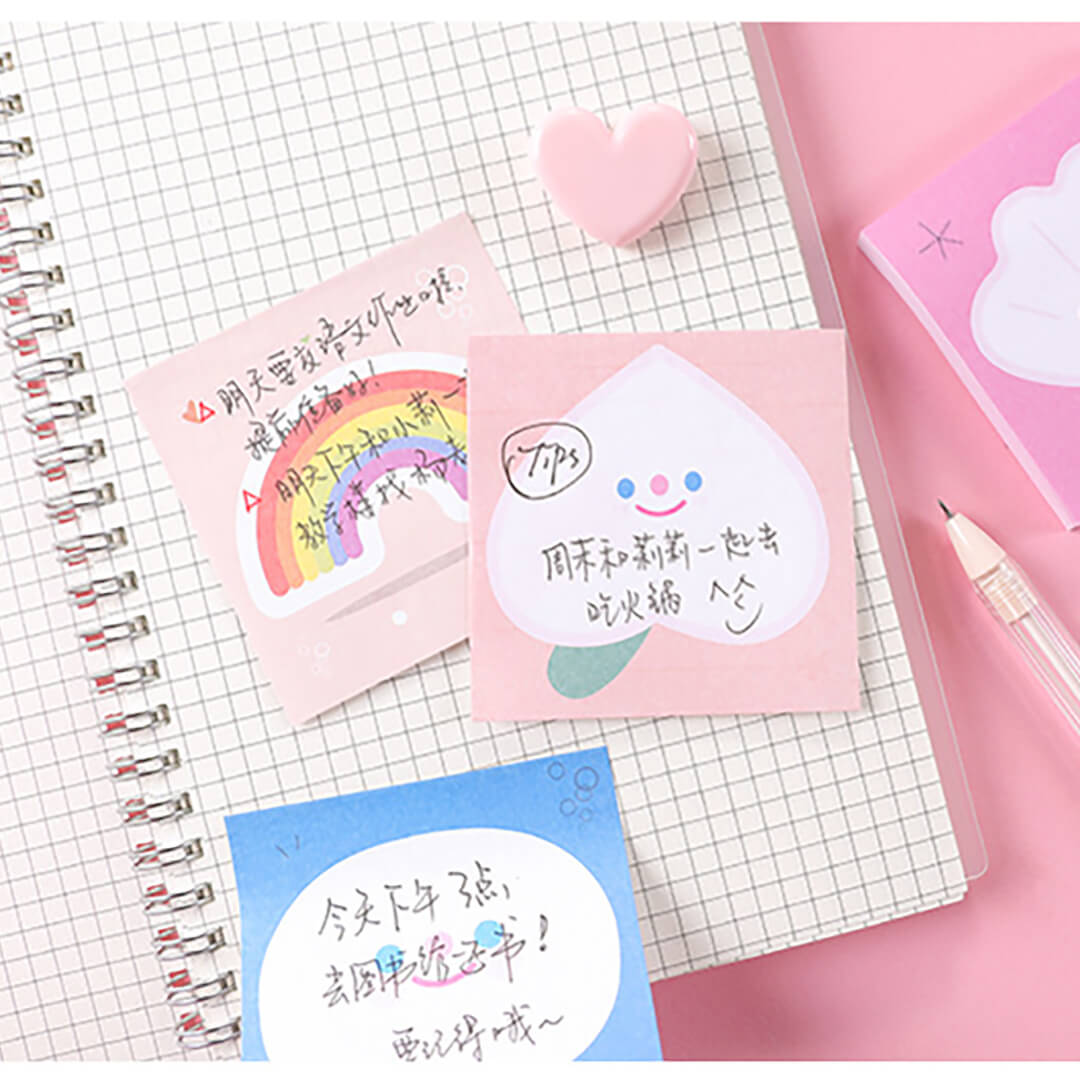 Cute Kawaii Smiley Face Peach Memo Pad - bubblegum market