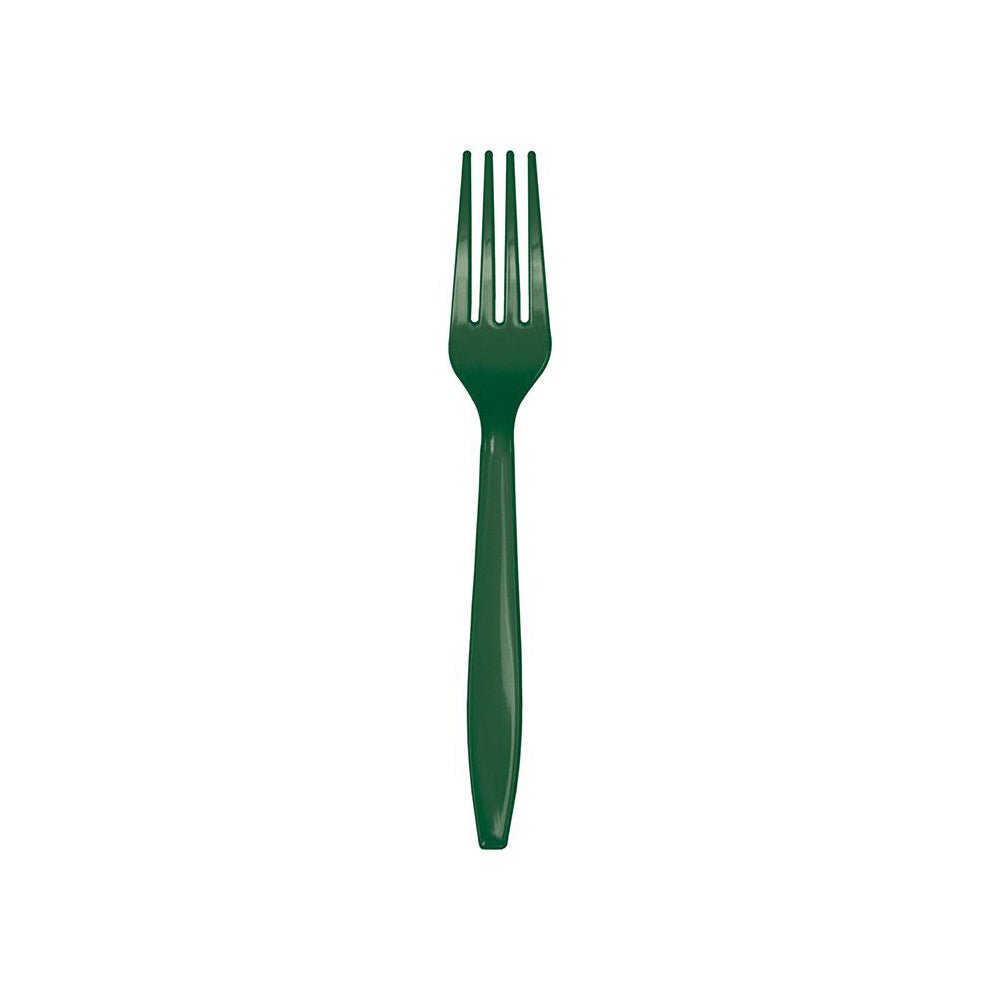 Dark Green Plastic Forks 24ct - bubblegum market