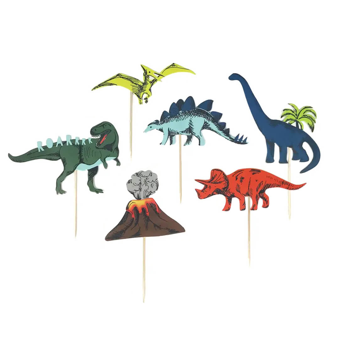 Dinosaur Party Cupcake Toppers & Wrappers - bubblegum market