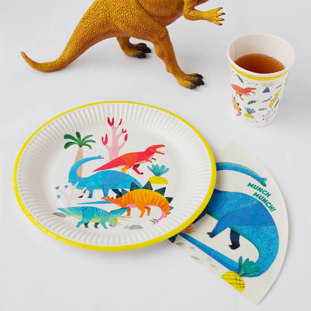 Dinosaur Party Plates 9" - bubblegum market