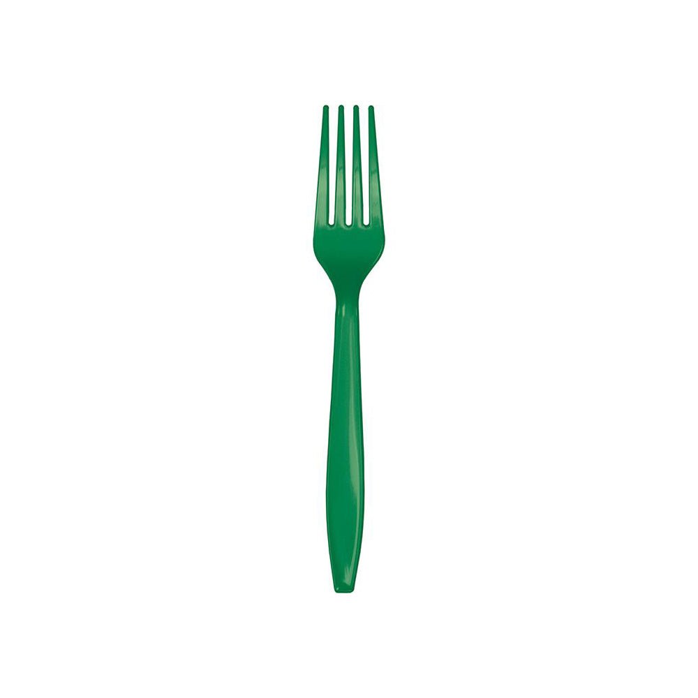 Emerald Green Plastic Forks 24ct - bubblegum market