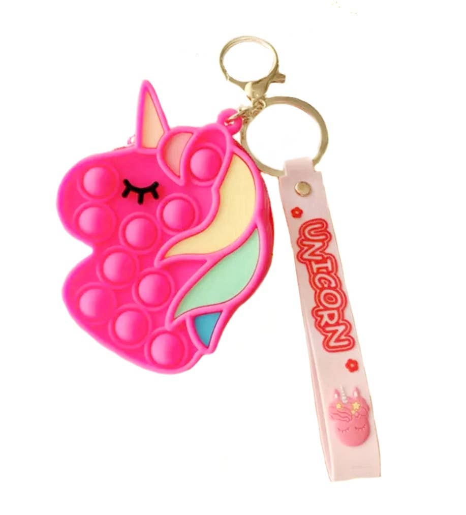 Fidget Pop Unicorn Wallet and Keychain - bubblegum market
