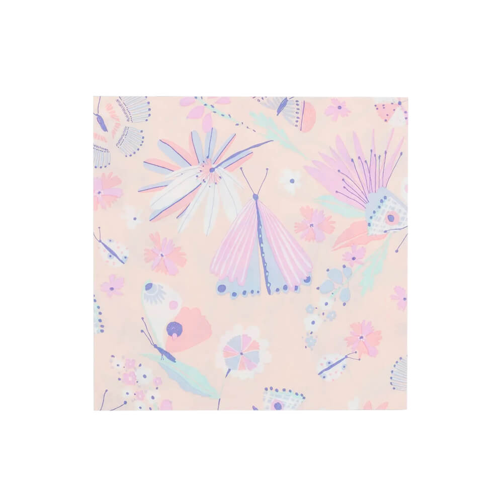 Flutter Butterfly Party Large Napkins - bubblegum market