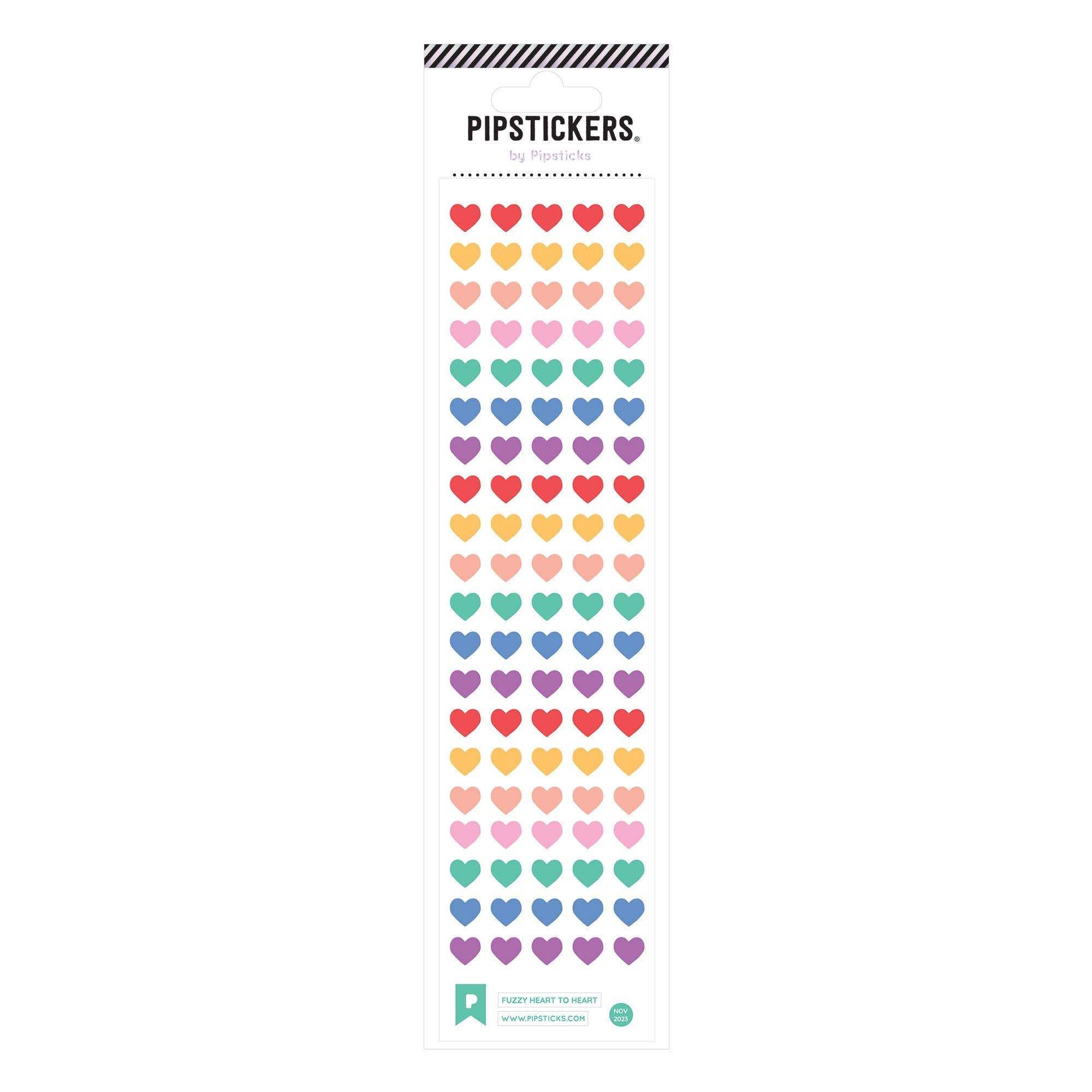 Fuzzy Heart To Heart Stickers - bubblegum market