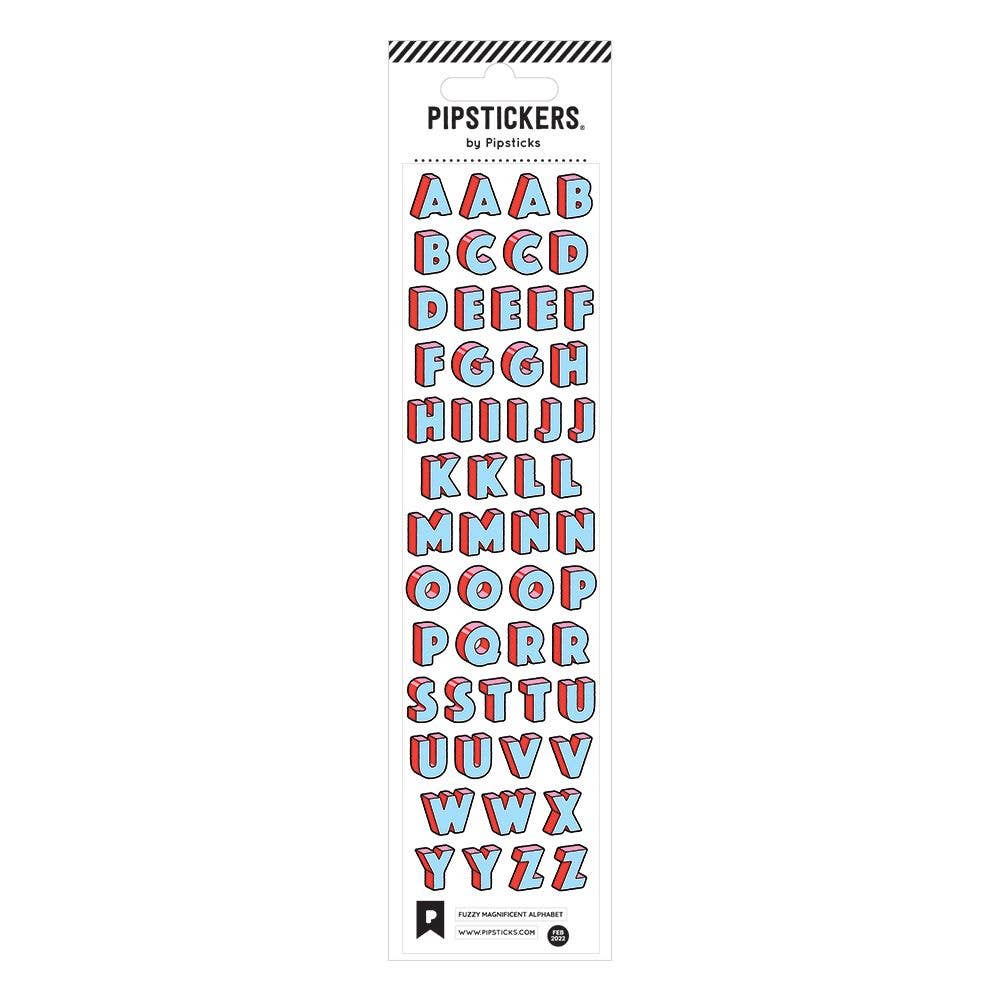 Fuzzy Magnificent Alphabet Stickers - bubblegum market