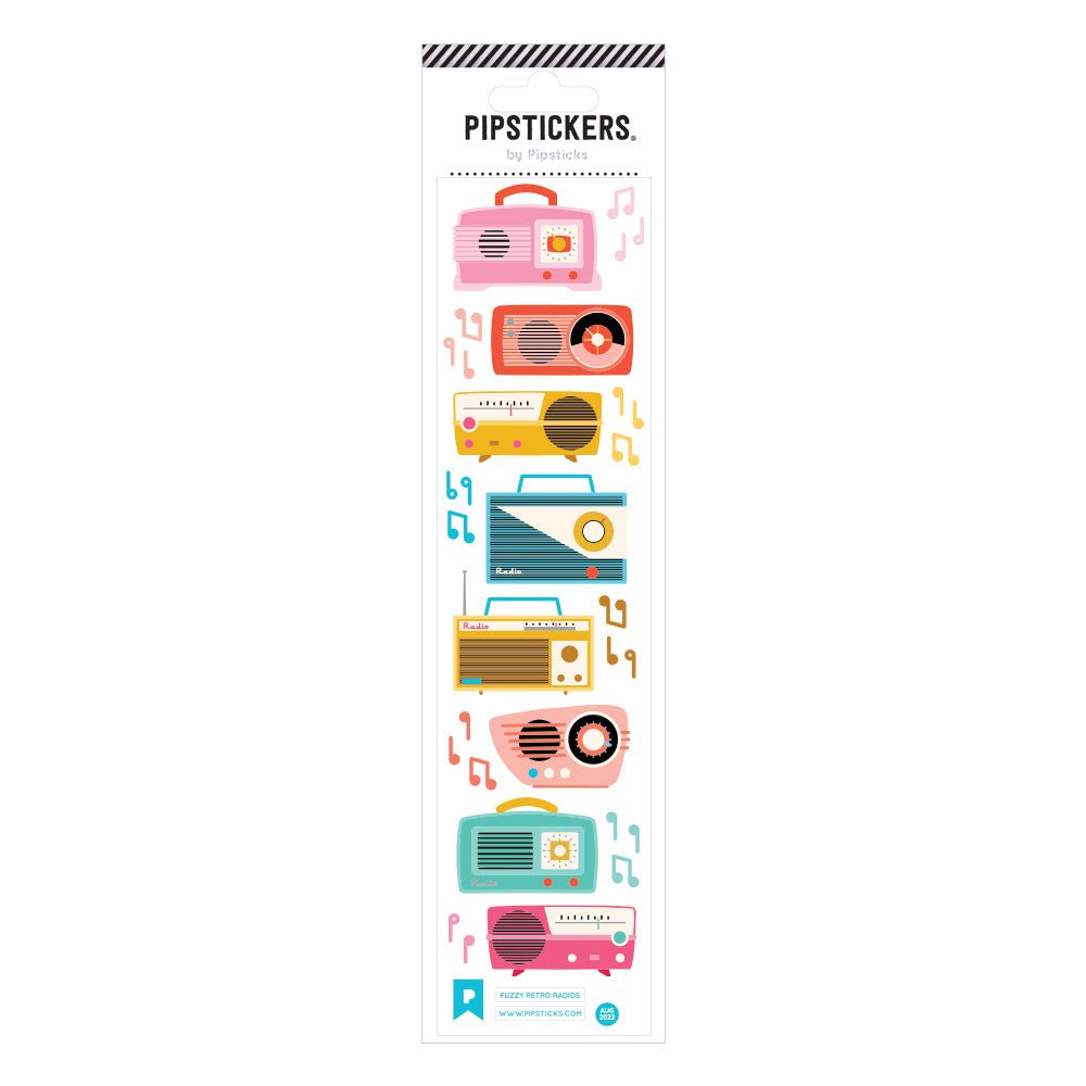 Fuzzy Retro Radios Stickers - bubblegum market