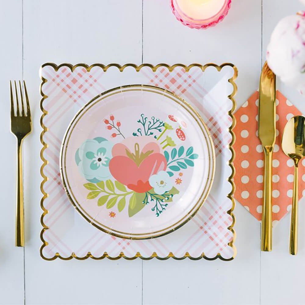 Garden Party Floral Paper Plates 7" - bubblegum market